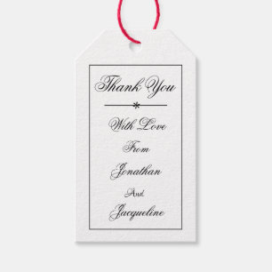 Classic Wedding Custom Names Elegant Thank You Gift Tags