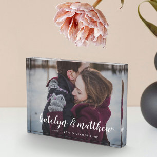 Classic Wedding Date Custom  Photo Block