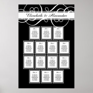 Classic Wedding Dinner 14 Table Seating Chart