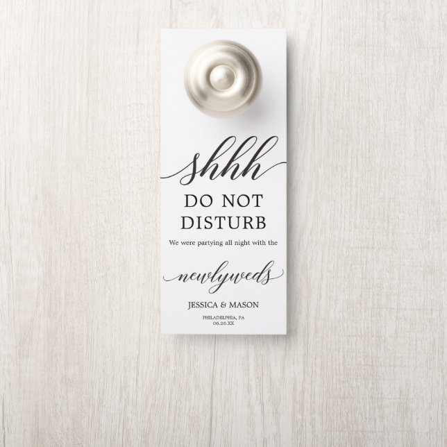 Classic Wedding Door Hanger Do Not Disturb (On Knob)