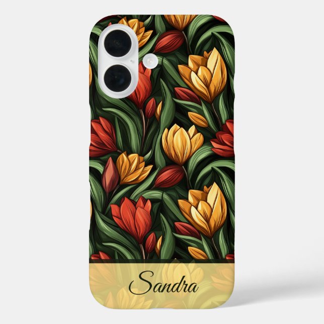 Classic Wedding Favours Tulip Flower Name Case-Mate iPhone Case (Back)