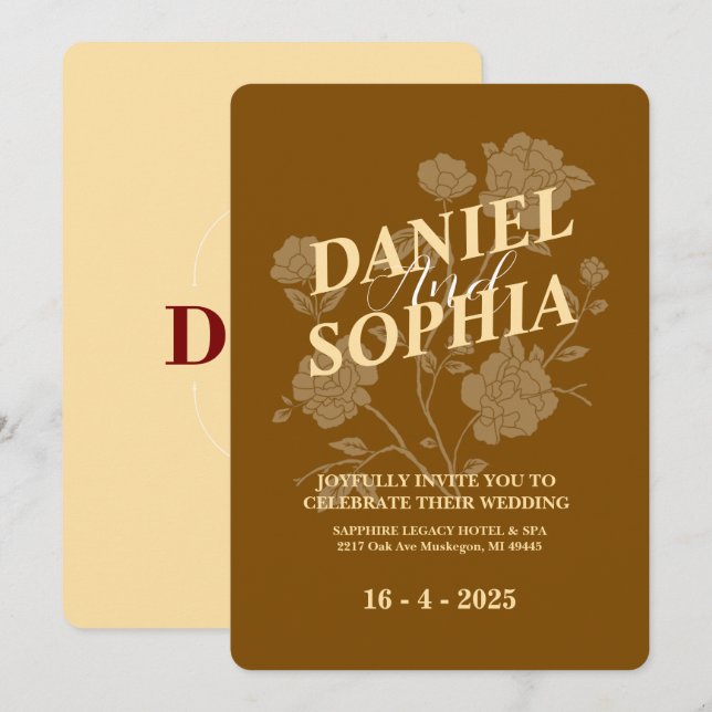 Classic wedding invitation  (Front/Back)