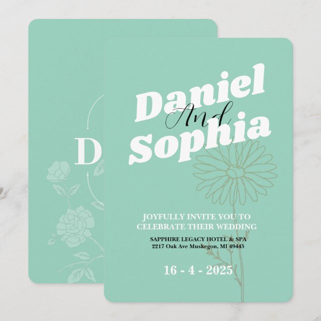 Classic wedding invitation  (Front/Back)