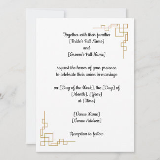 Classic Wedding invitation customisable