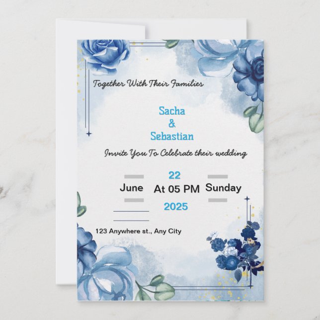 Classic Wedding Invitation – Customisable Design (Front)