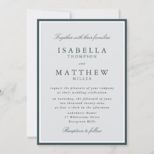 Classic Wedding Invitation with Dark Frame