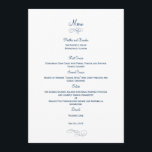 Classic Wedding Menu Card - (Navy) Menu Cards<br><div class="desc">Sophisticated and full of charm,  these Classic menu cards are sure to bring an elegant touch to your table. Available in a variety of colours. Custom colours available upon request.</div>