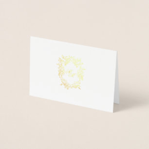 Classic Wedding Monogram Crest Foil RSVP Card