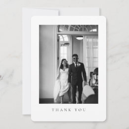 Classic Wedding Photo Rounded Thank You Card