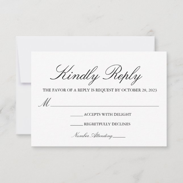 Classic Wedding Response Card (Front)