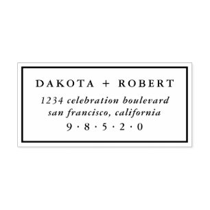 Classic Wedding Return Address Rubber Stamp