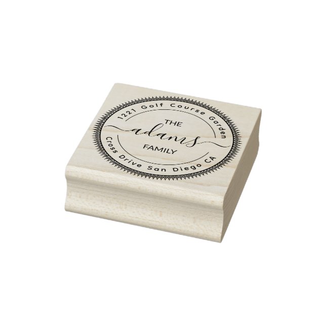 Classic Wedding & Round Return Address Rubber  Stamp (Stamp)