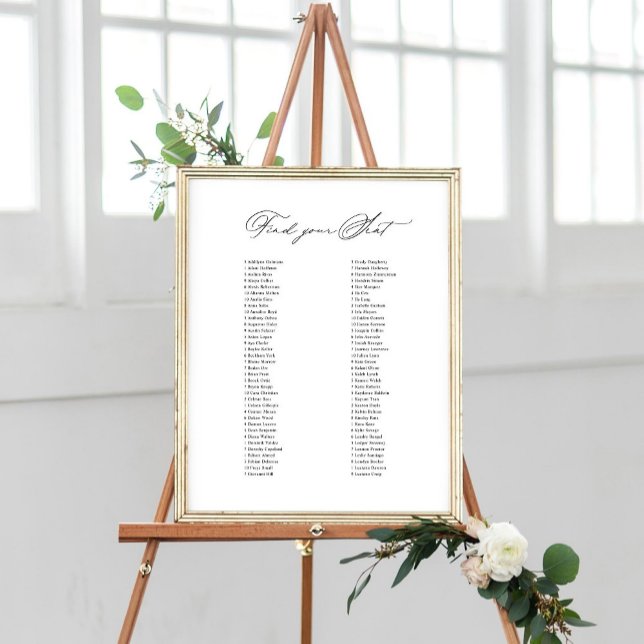 Classic Wedding Sign Find Your Seat Seating Chart  (Creator Uploaded)