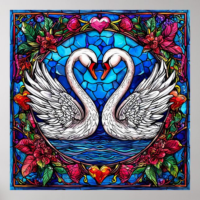 Classic Wedding Swans Love Unity 🦢💍🌿✨ Poster (Front)