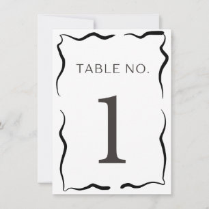 Classic Wedding Table Number – Elegant Black Borde