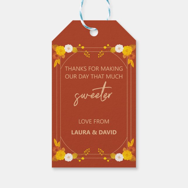 Classic Wedding Theme  Gift Tags (Back)