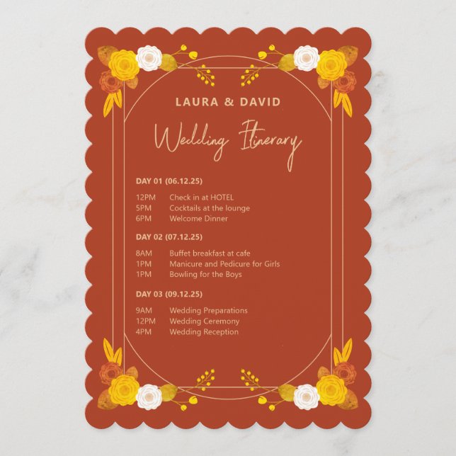 Classic Wedding Theme  Programme (Front)