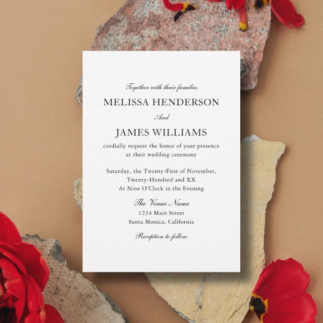 Classic Wedding Traditional Photo White Invitation (Creator Uploaded)