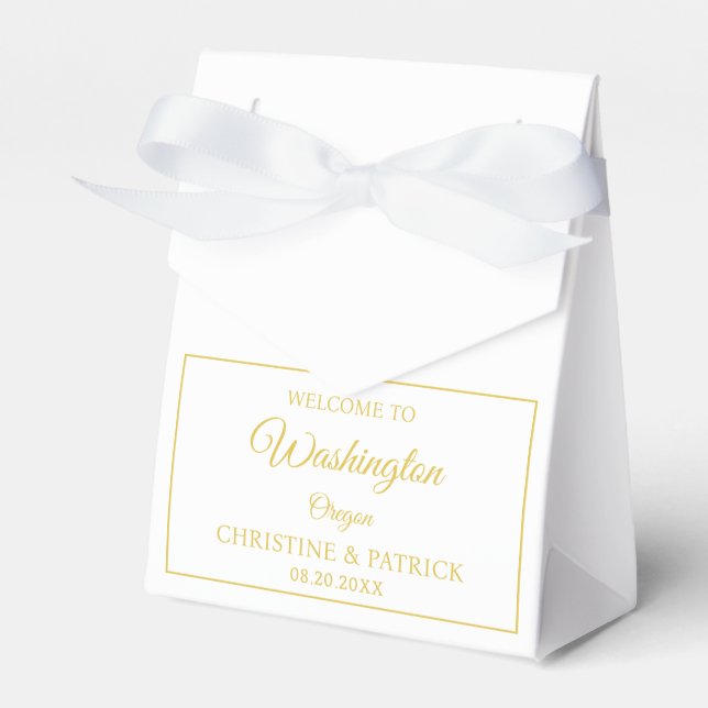 Classic Wedding Welcome Personalised Wedding Gifts Favour Box (Front Side)