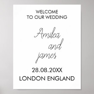 Classic Wedding Welcome Sign Template, Elegant
