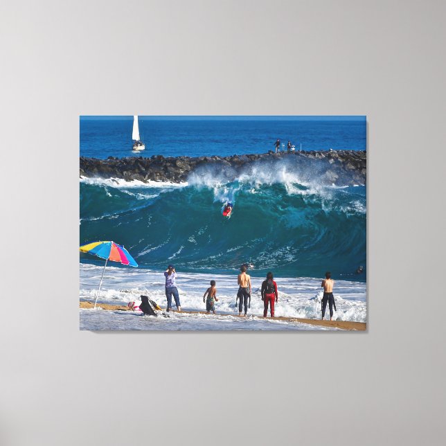 Classic Wedge Wipeout - Newport Beach, Ca Canvas Print (Front)