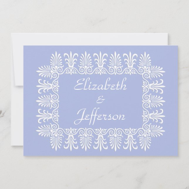 Classic Wedgewood Blue 1 Wedding Invitation (Back)