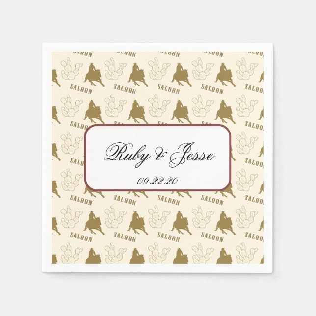 Classic Western Desert Brown Wedding Napkin (Front)