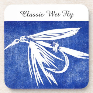 "Classic Wet Fly - Blue" Trout Fly Coaster