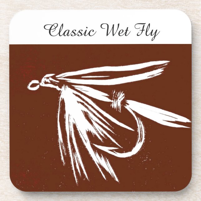 "Classic Wet Fly - Brown" Trout Fly Coaster (Front)