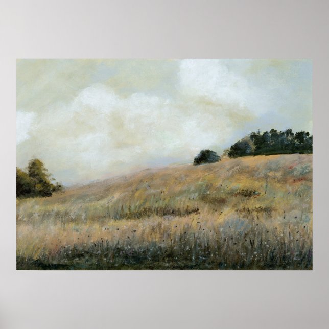 Classic Wheatfield Vintage Country Landscape Art Poster (Front)