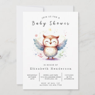 Classic Whimsical Owl Baby Shower Invitation