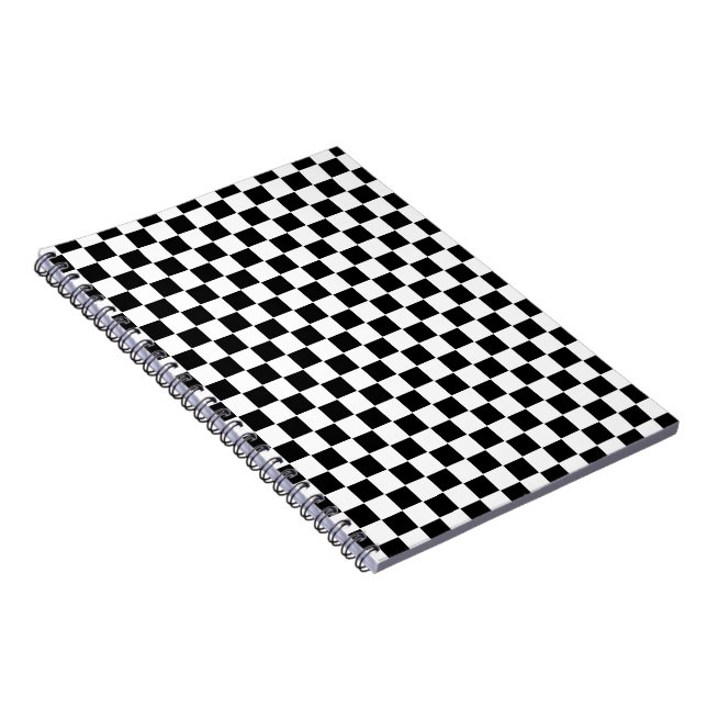 Classic White and Black Square Box Stylish Pattern Notebook (Right Side)