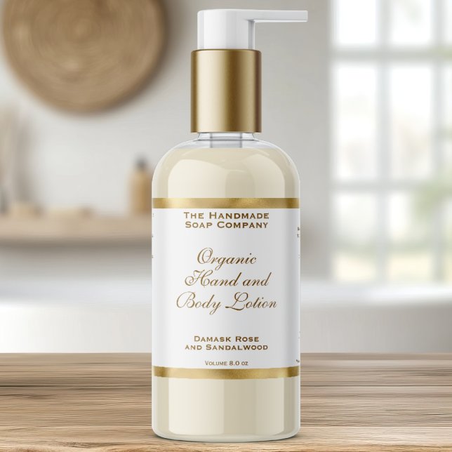 Classic White and Gold Foil Cosmetics Bottle Label (Creator Uploaded)