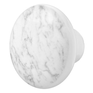Classic white and grey marble texture image ceramic knob