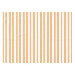 Classic White and Light Orange Stripes Tablecloth