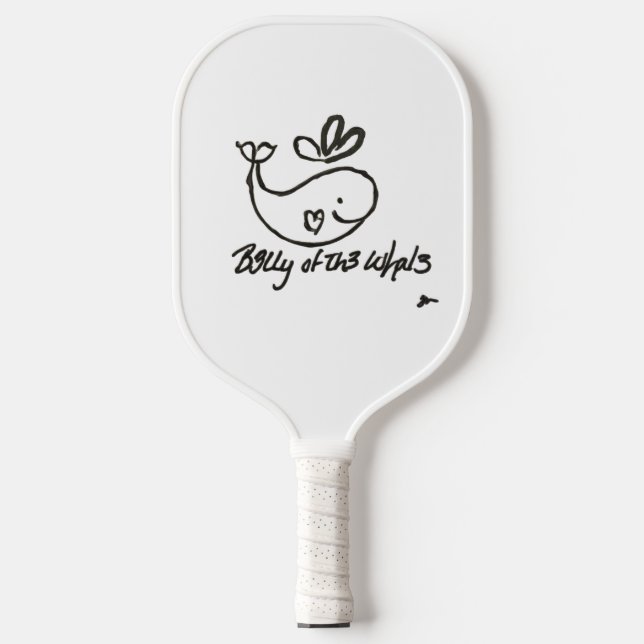 Classic white B3lly pickleball paddle (Front)