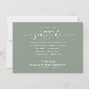 Classic White & Black Minimalist Funeral Thank You Card