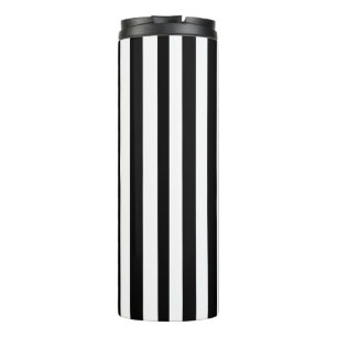 Classic White Black Stripe Modern Thermal Tumbler