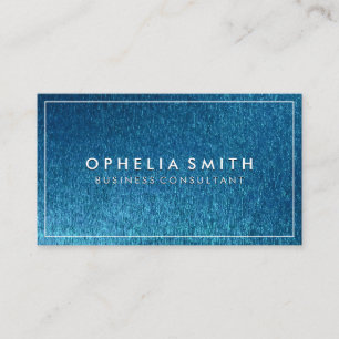 Classic White Border   Blue Shiny Background Business Card