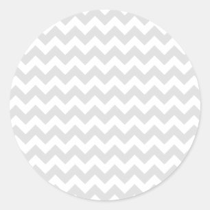 Classic White Chevrons Decor Classic Round Sticker