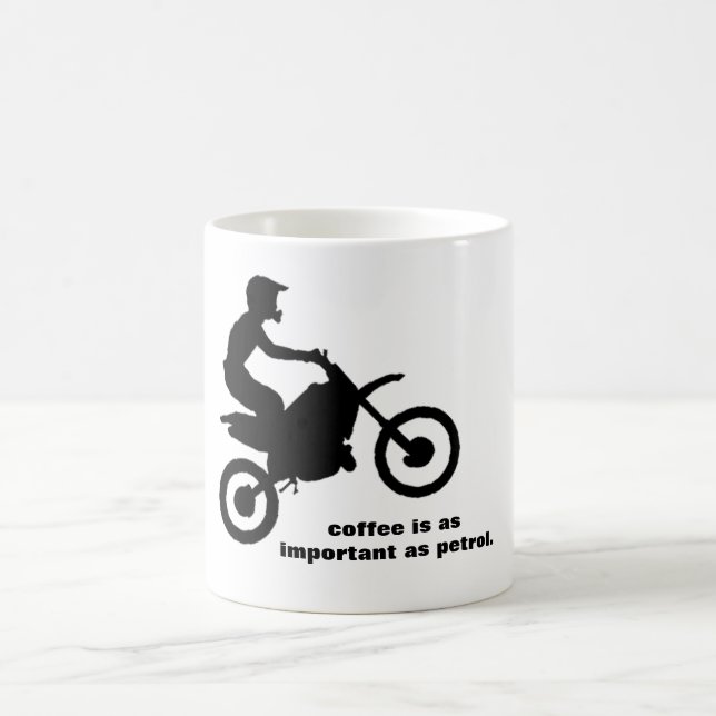 Classic White Coffee Mug Dirt Bike (Center)