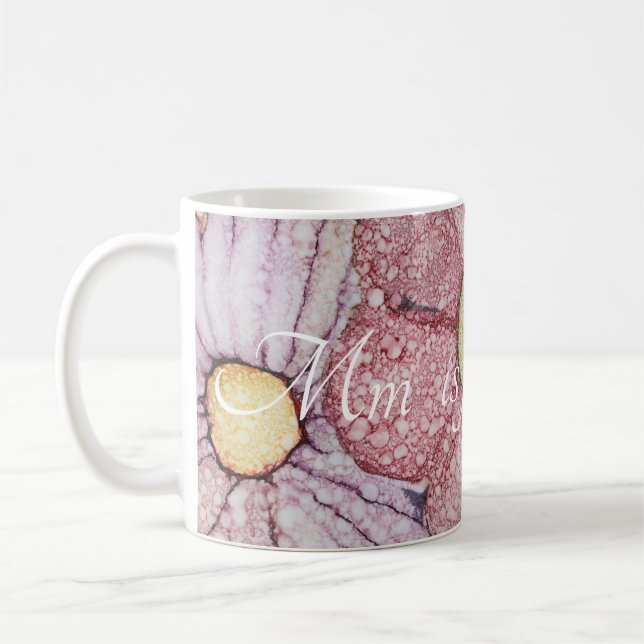 Classic white coffee mug "Flowers Ink 4" (Left)