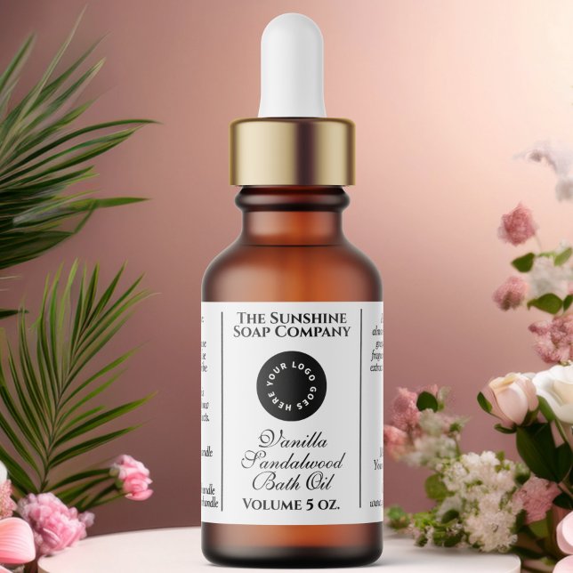 Classic white cosmetics dropper bottle label  (Creator Uploaded)