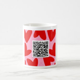 Classic white cup with love song by QR code