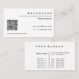 Classic White Custom QR Code Professional Classy Business Card
