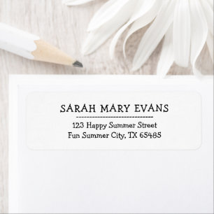 Classic White Customisable Return Address Labels