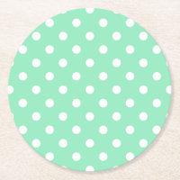 Classic White Dots Elegant Blank Mint Green