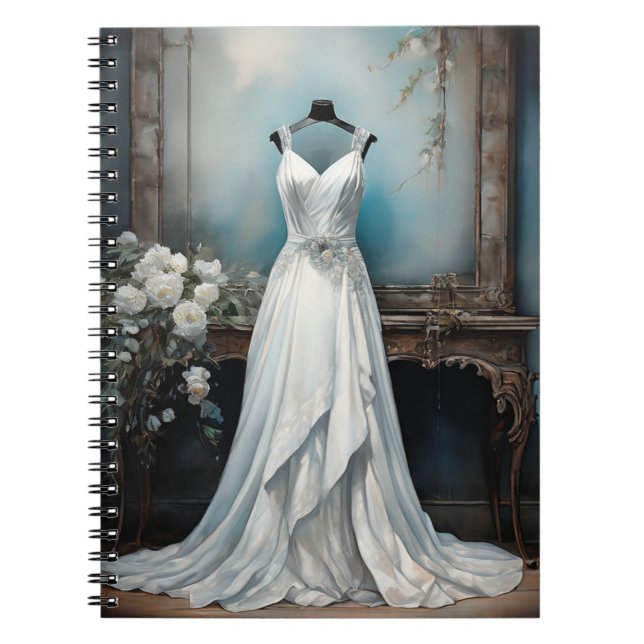 Classic White Dress Wedding  Notebook (Front)