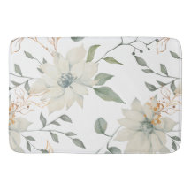 Classic White Floral Botanical White Background