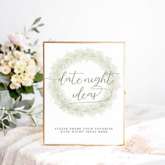 Classic White Flowers Bridal Shower Date Night Poster (Creator Uploaded)